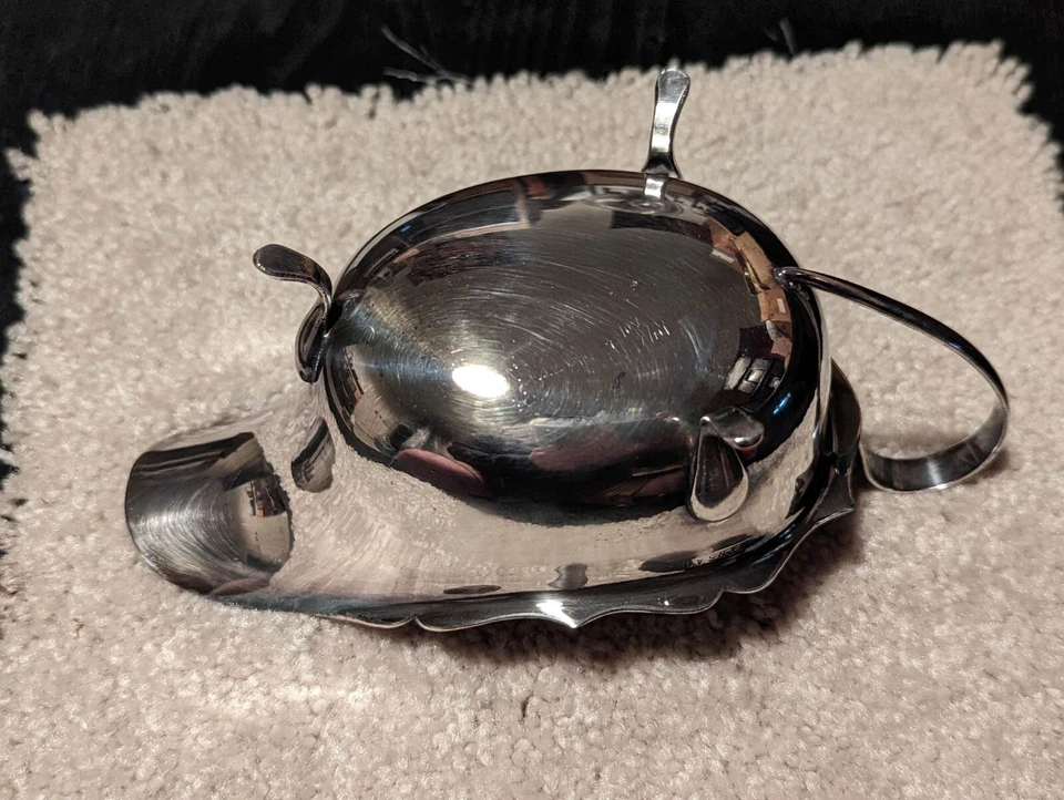 1942 Серебряный соус лодка с надписью на стороне - историческая вещь! - Изображение 3 из 4