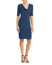 Ralph Lauren Cowl Neck Blue Dress Size 14