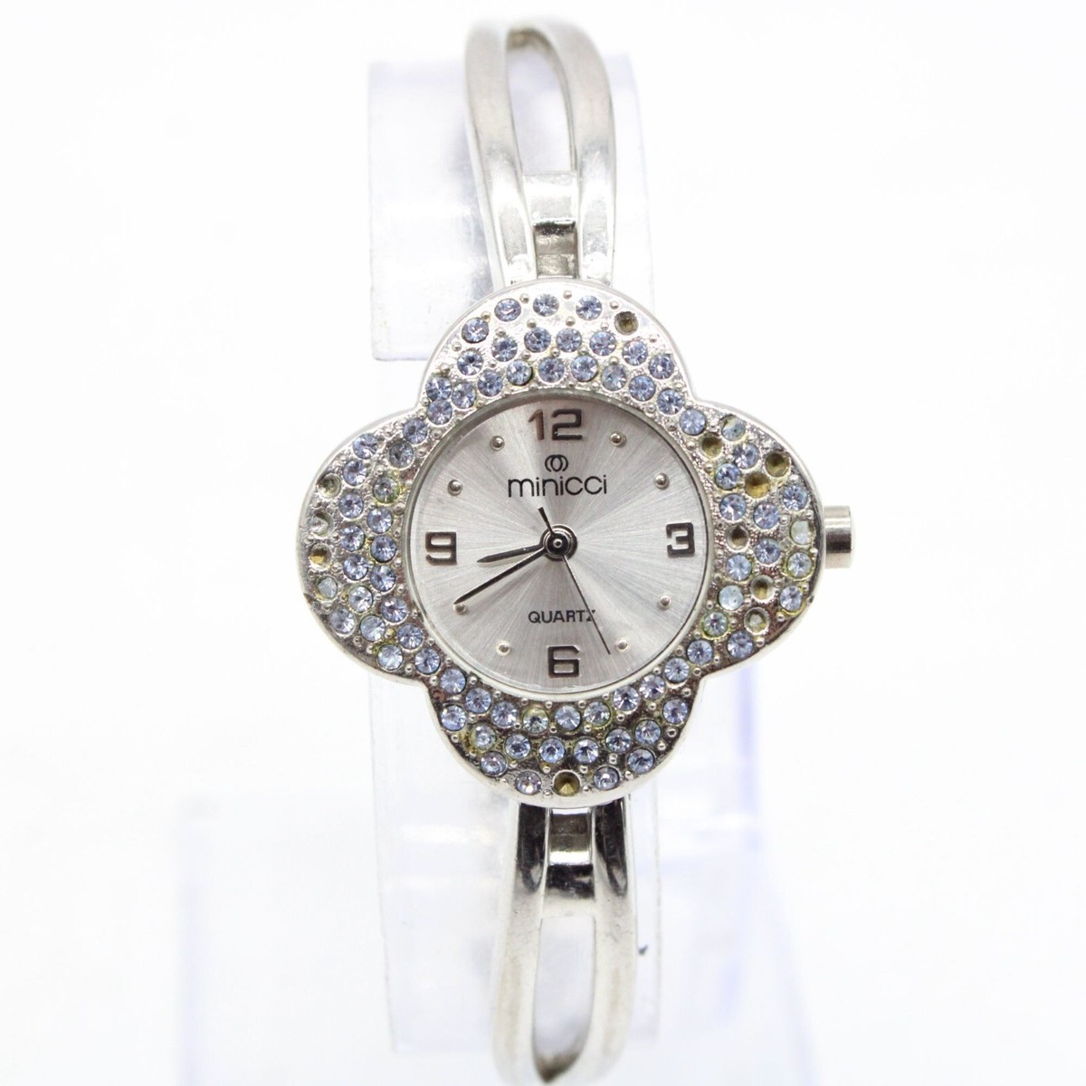 vintage minicci gemstone wristwatch Womens Minicci Elegant Stones Bezel Classic Quartz Powder  main image 3