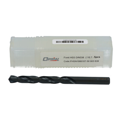 Opsial 50003639 Twist Drill HSS DIN 338 10.7MM New NFP (5pcs)