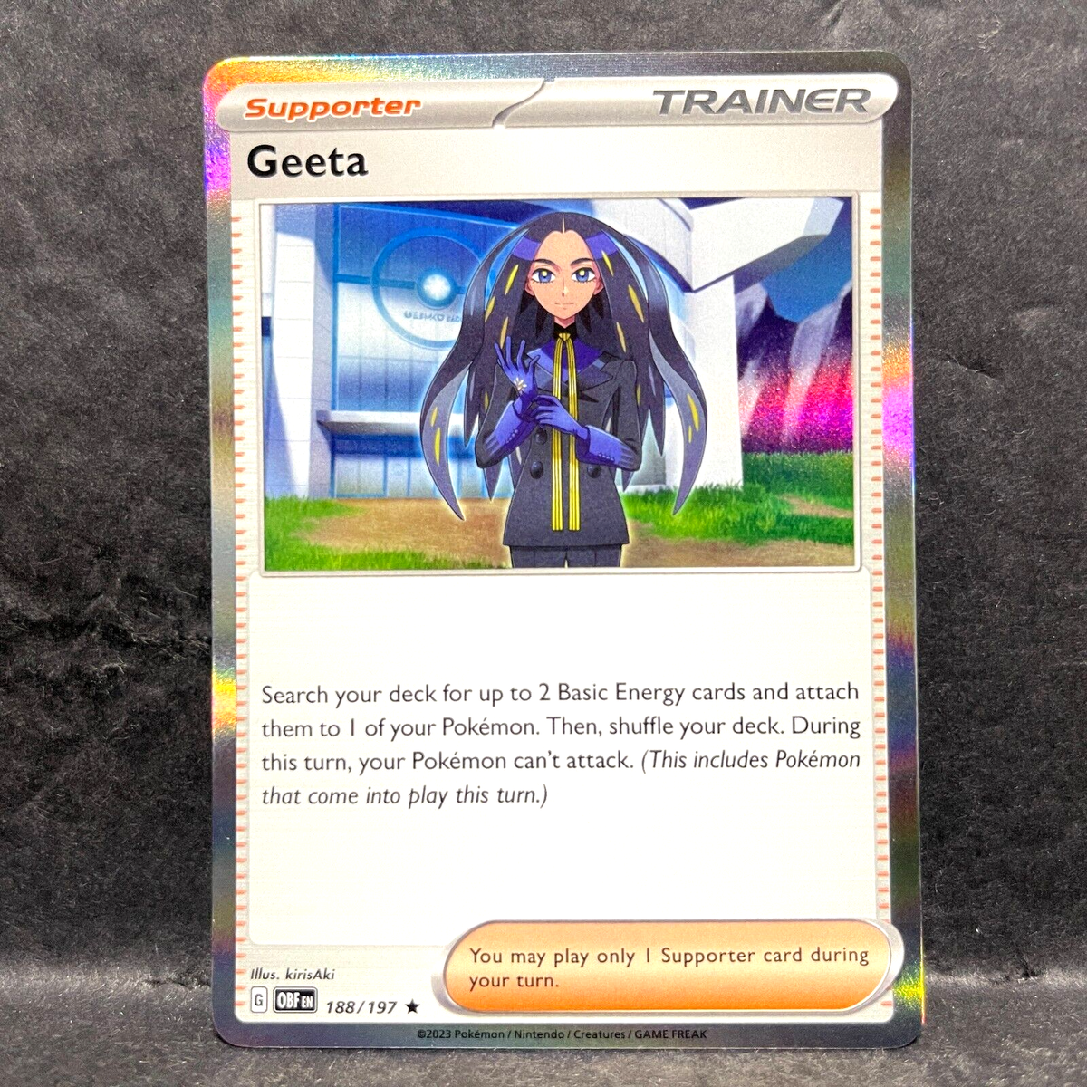 2023 POKEMON OBSIDIAN FLAMES GEETA 188/197 HOLO (RARE)