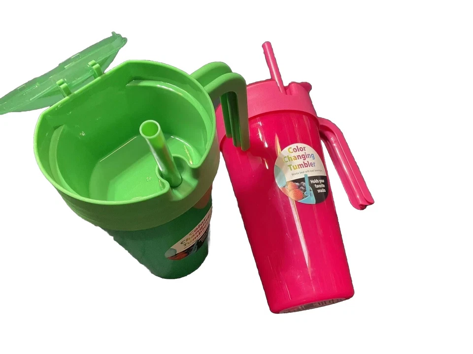 ~ Conjunto de dois copos Mainstays 24 Oz mudança de cor, comporta lanches 🥤🍿🧃~ - Imagem 2 de 4