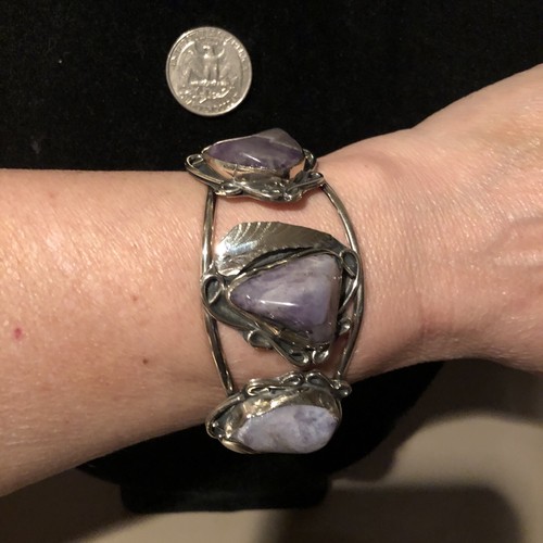 Native Jeweler COIN Silver (.900) & Genuine Amethyst Bracelet