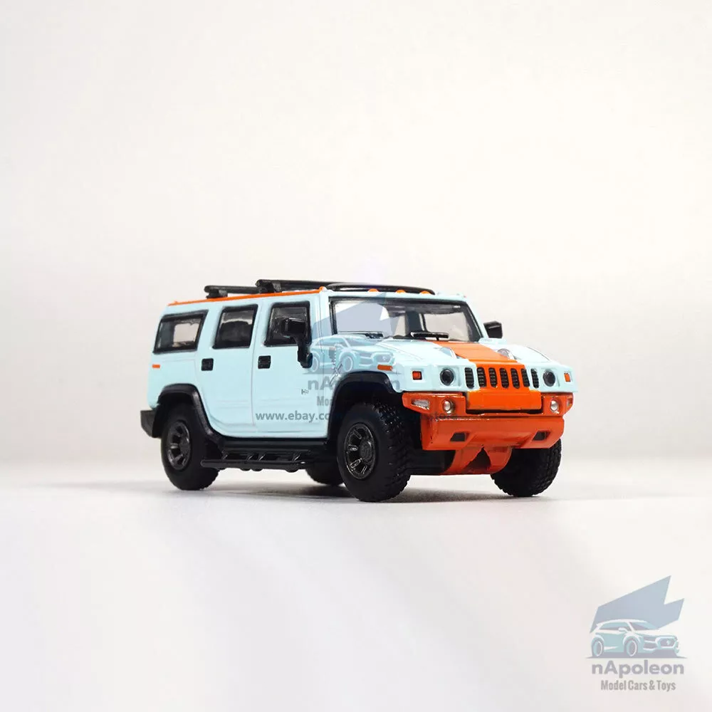 1:64 Hummer H2 Model Car Alloy Diecast Toy Vehicle Collection Gift Gulf Livery