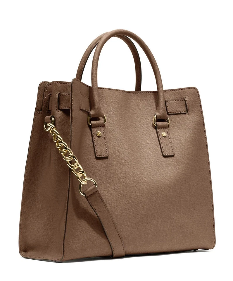 L@@K! NUEVO CON ETIQUETAS MICHAEL KORS HAMILTON TOTE Bolso Cartera Bolso de Mano Duna Oscura Foto 2 de 3