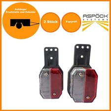 2x Aspöck Flexipoint - Positionsleuchte - Begrenzungsleuchte - ROT Weiß + Halter