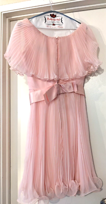 knee length dresses for ladies Avi Pink Chiffon Mini Dress - US 2 main image 0