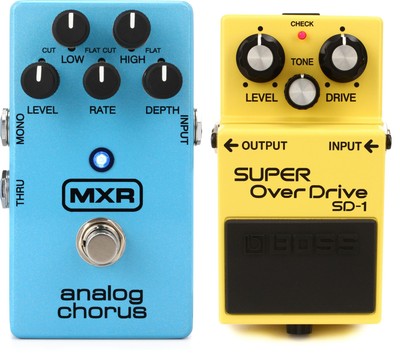 MXR M234 Analog Chorus Pedal + Boss SD-1 Super Overdrive Pedal Value Bundle
