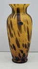 Vintage Murano Art Glass Vase Italy Maestri Vetrai Azzurra Gold Copper Swirls
