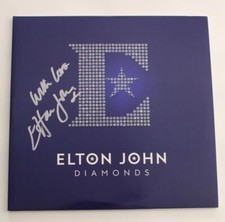 SIR ELTON JOHN SIGNED AUTOGRAPH ALBUM VINYL RECORD - DIAMONDS VERY RARE! JSA COA