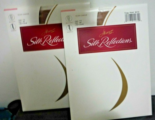 (2) Hanes Silk Reflections seidig transparent Strumpfhose Stil 715 Größe AB kleine Farbe