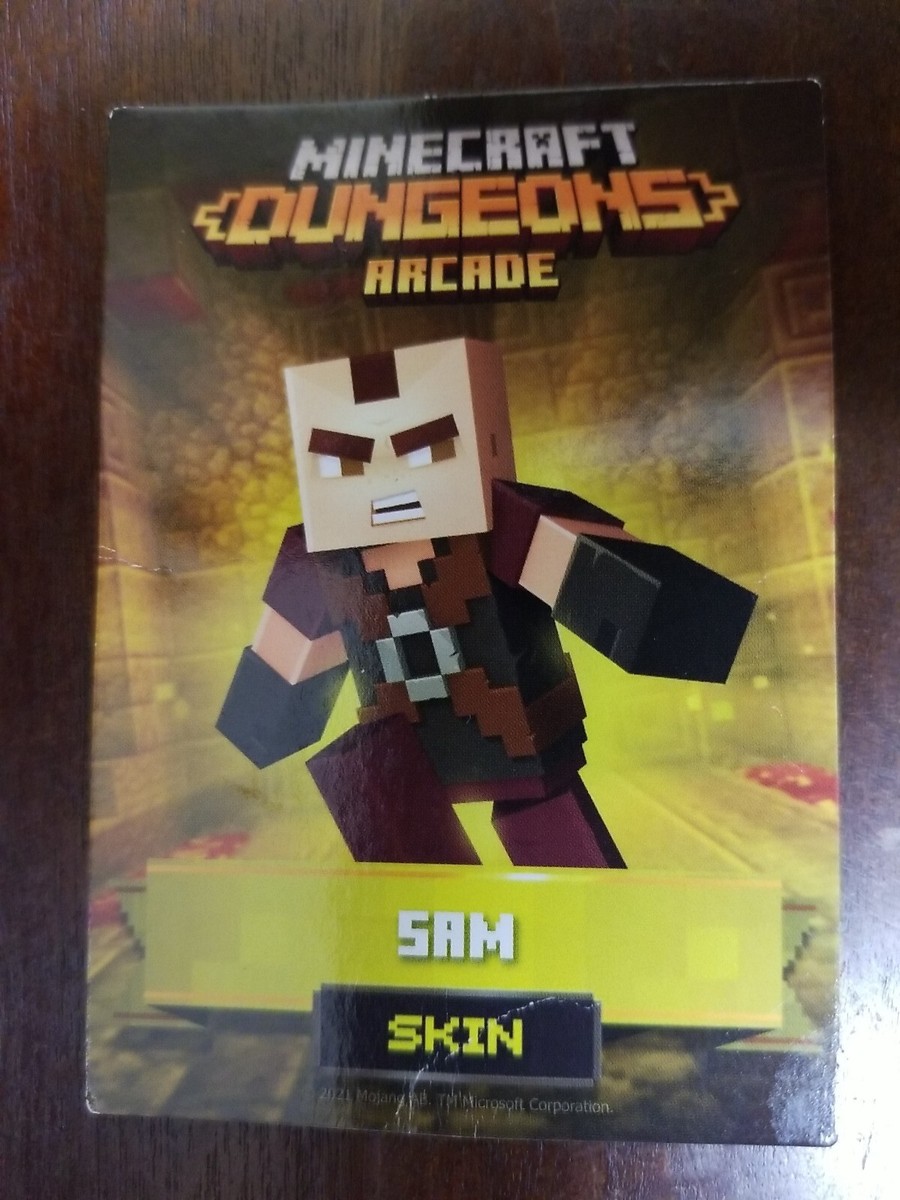 Minecraft Dungeons Arcade Card SAM SKIN 48/60 COMMON FREE
