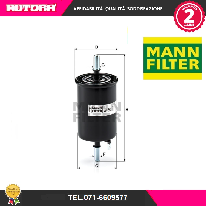 WK552 Filtro carburante (MARCA-MANN FILTER).
