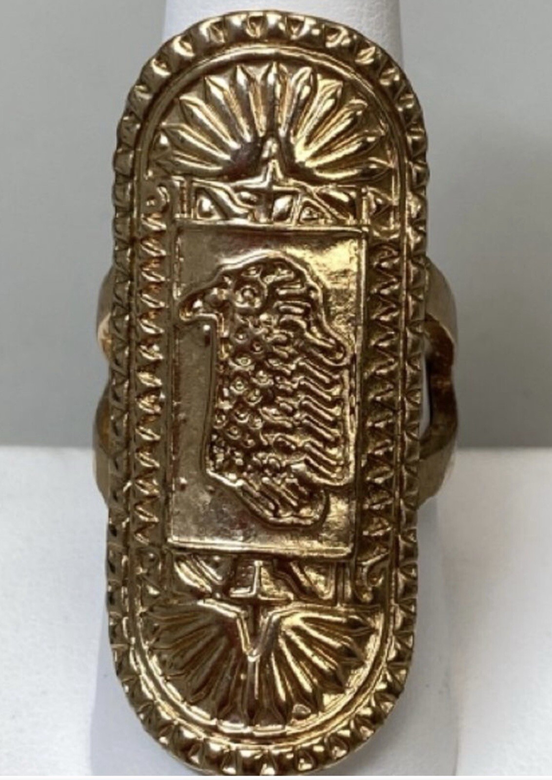 Huge gold tone statement ring - image 1