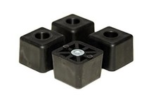 4 Large Cube Square Rubber Feet Bumpers 1.125HX1.500W, Heavy Duty for Furniture