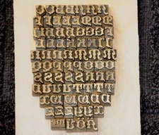 fancy Bookbinding Brass Type set 0.24" embossing gold finishing gilding leather