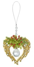Kissing Krystals Golden ANGEL WINGS Mistletoe Christmas Ornament, by Ganz