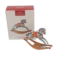 2022 HALLMARK Keepsake Rocking Horse Memories Zebra Christmas Ornament Box