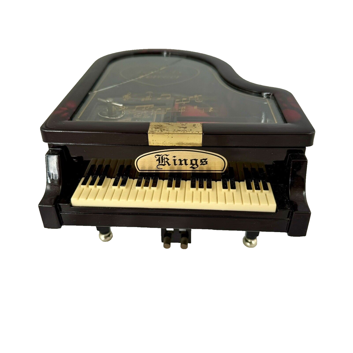 Vtg Kings Grand Piano Shaped Jewelry Musical Box 