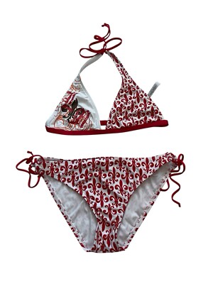 NWOT Locale Motion BKE Buckle Red & Brown Bikini Swimsuit Size Large