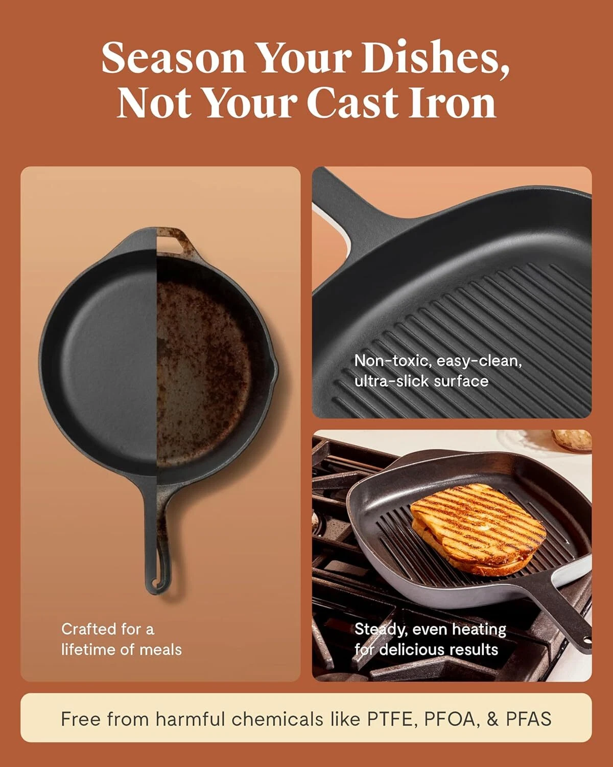 Caraway Cast Iron Grill Pan - Thumbnail 5