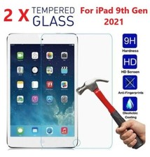 2X Tempered Glass Screen Protector for New Apple iPad 10.2 2021 9th Generation
