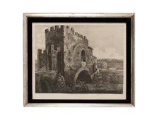 Luigi Rossini, Italian 1790–1857 Engraving Dated 1822 Veduta del Ponte Nomentana