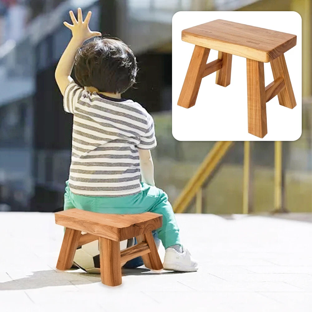 Furniture Stable With Legs Wooden Stool Baby Kids Bathroom Step