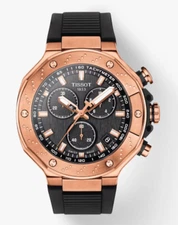 Tissot T-Race Chronograph Black/Rose Gold Quartz Men's Watch T1414173705100