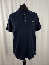 Image of Mens Diesel Polo Collared Kalar Dots Navy Blue Cotton Large 40-42 in slim