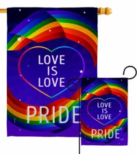 Love Is Pride Garden Flag Support Decorative Small Gift Yard House Banner