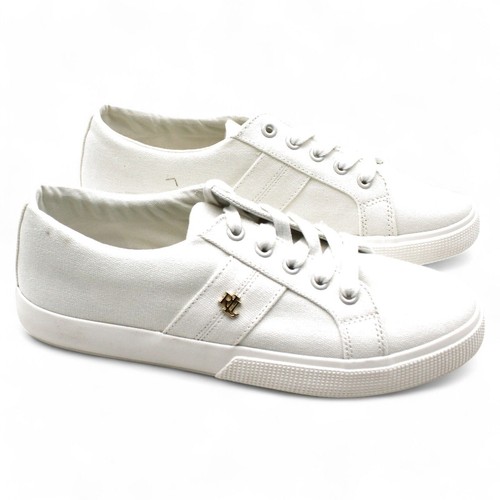 Zapatilla deportiva para mujer Lauren Ralph Lauren Janson II de lona óptica blanca (talla 8,5) - Imagen 3 de 7