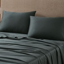 Luxury 300 Thread Count Cotton Sateen Standard Pillowcases Set of 2 Dark Gray