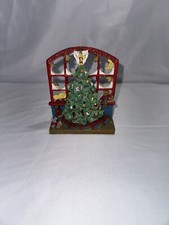 Vintage Christmas Candle Holder Christmas Tree Cast Resin 5 1/2"