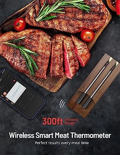 Smart Meat Thermometer,  Wireless Food Thermometer Bluetooth with Smart 2 Probe