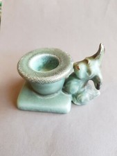 Art Deco Kerzenhalter Keramik Mit Terrier Bemalt Goebel Hummel Blind Markung CW