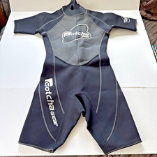 Gotcha Gear Men Sz Med Titanium 2 4 Way Stretch Short Sleeve Black Wetsuit Scuba