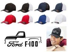 1953-56 Ford F-100 F100 Pickup Truck Classic Color Outline Design Hat Cap