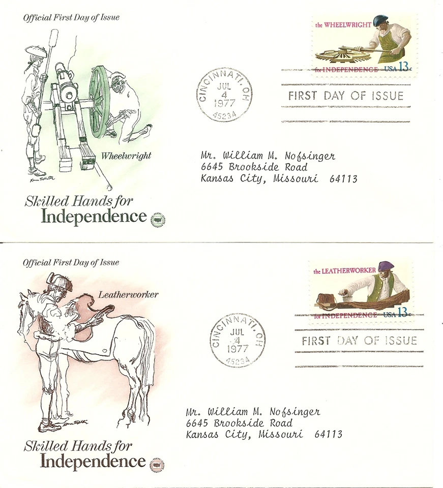 US SC # 1717-1720 Skilled Hands FDC. 4 Covers Set . Postal Commemorative Cachet - Image 2 of 2