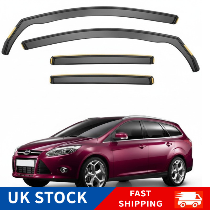 For Ford Focus MK3 2011-2018 5 Door 4pcs Saloon/Hatchback Wind Deflectors Tinted
