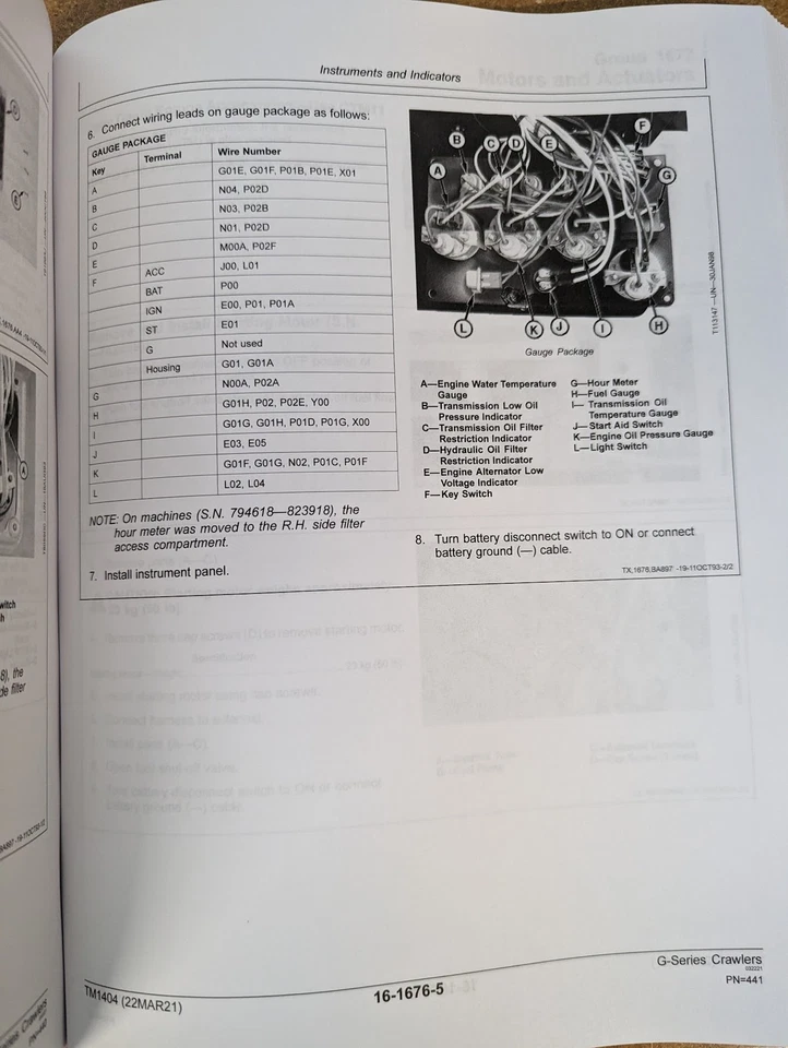 John Deere 450G 455G 550G 555G 650G manual de reparación de excavadora sobre orugas - TM1404 Foto 2 de 4