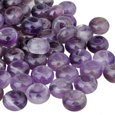 Natural Gemstone Beads for Jewelry Making, Rondelle Large Hole Loose Beads Pack