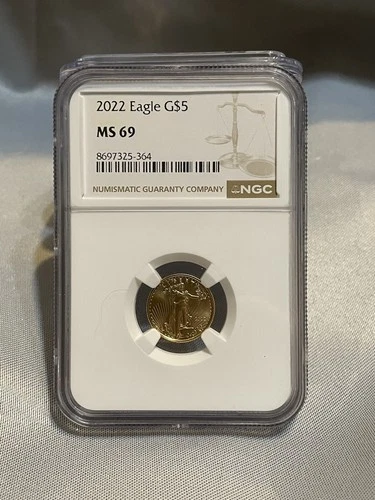 🦅 1/10th oz Gold U.S. Mint 2022 American Eagle Gold Coin G$5 MS69 NGC Certified