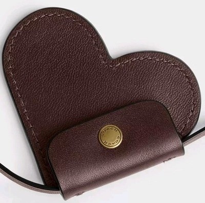 COACH HEART POUCH DARK MAPLE LEATHER CCY98 for sale online | eBay