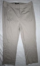 ELIE TAHARI US 10 Beige Taupe Wide Leg Crop Trousers Stretch Zipper Pockets