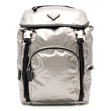 Prada Nylon Backpack Women Silver One Size