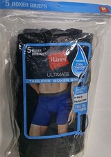 Hanes Ultimate Men's Tagless Boxer Briefs Cool Comfort 5 Pack Medium 32-34 inch