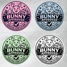 Easter Stickers Bunny Gift Approved Round Labels Cute Packaging Seals 2″ 