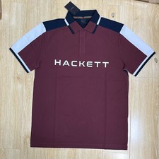 Hackett Heritage London Classic Fit Short Sleeve Multi Polo Burgundy Large