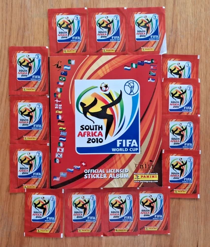 PANINI 2010 WORLD CUP ALBUM COMPLETE SOUTH AFRICA + 14 SEALED STICKER PACKETS